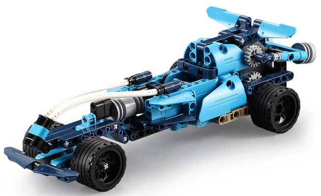 OUTLET Klocki CaDA 6w1 zestaw klocków konstrukcyjnych Blue Phantom Niebieski pojazd kaskaderski 509 elementów Samochód Auto Motor Motocykl Napęd pull-back STEAM USZKODZONE OPAKOWANIE