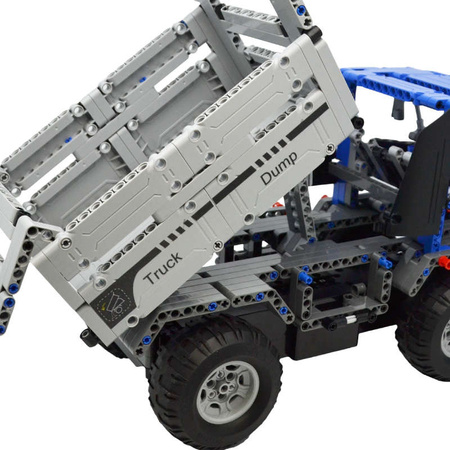 OUTLET Klocki konstrukcyjne CaDA Hi-Tech Zdalnie Sterowana Wywrotka Niebieska Ciężarówka 37 cm Dump Truck Pojazd budowlany 638 elementów USZKODZONE OPAKOWANIE