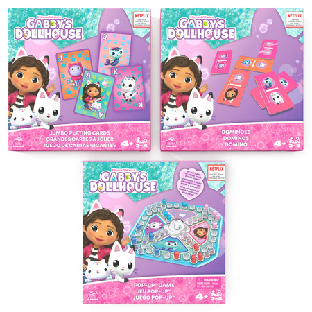 OUTLET Koci Domek Gabi zestaw gier 3w1 Domino Pop-up Karty Jumbo NIEKOMPLETNA