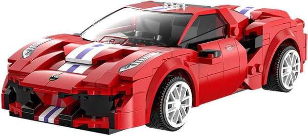 Klocki konstrukcyjne CaDa Zdalnie sterowane auto 20 cm czerwony samochód 488 Race Car 306 elementów RC Dual Model