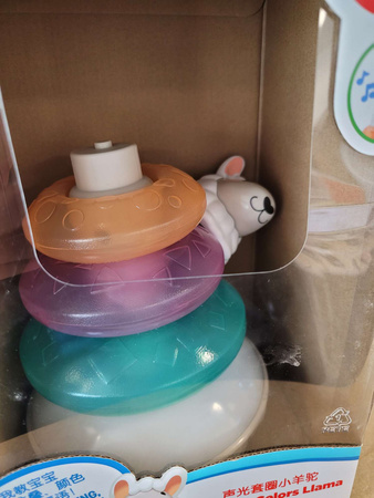 OUTLET Układanka Kolorowa Wieża Piramida Interaktywna Lama Montessori Kółka Światło Dźwięk PO ZWROCIE