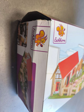 OUTLET Drewniana Farma Zagroda + figurki zwierzątka 23 elementy USZKODZONE OPAKOWANIE