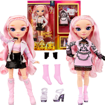 OUTLET Rainbow High Lalka kolekcjonerska Minnie Choi 28 cm Rainbow Vision + ubrania i akcesoria MGA USZKODZONE OPAKOWANIE