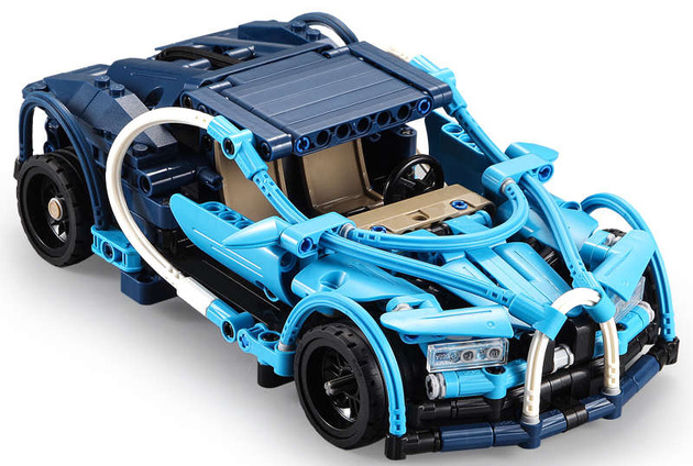 OUTLET Klocki CaDA 6w1 zestaw klocków konstrukcyjnych Blue Phantom Niebieski pojazd kaskaderski 509 elementów Samochód Auto Motor Motocykl Napęd pull-back STEAM USZKODZONE OPAKOWANIE