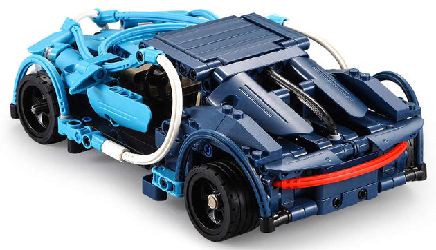 OUTLET Klocki CaDA 6w1 zestaw klocków konstrukcyjnych Blue Phantom Niebieski pojazd kaskaderski 509 elementów Samochód Auto Motor Motocykl Napęd pull-back STEAM USZKODZONE OPAKOWANIE