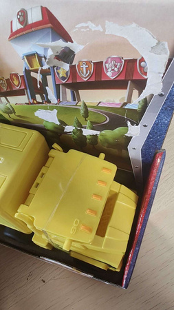 OUTLET Psi Patrol 2w1 Rubble Big Truck Pups Dźwig Żółta ciężarówka Auto Pojazd + Figurka WADLIWA BRAK FIGURKI USZKODZONE OPAKOWANIE