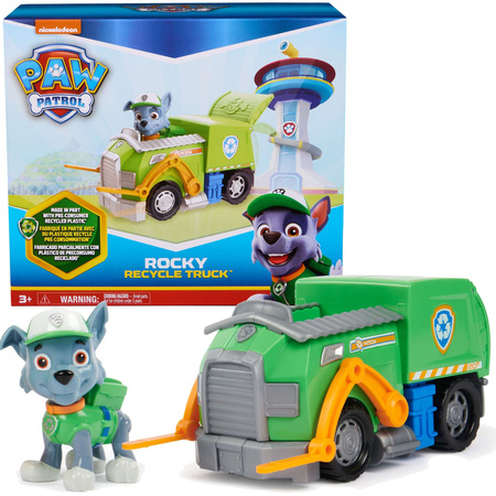 OUTLET Psi Patrol 2w1 Śmieciarka Rocky Figurka Pojazd Transformujący Eco USZKODZONE OPAKOWANIE