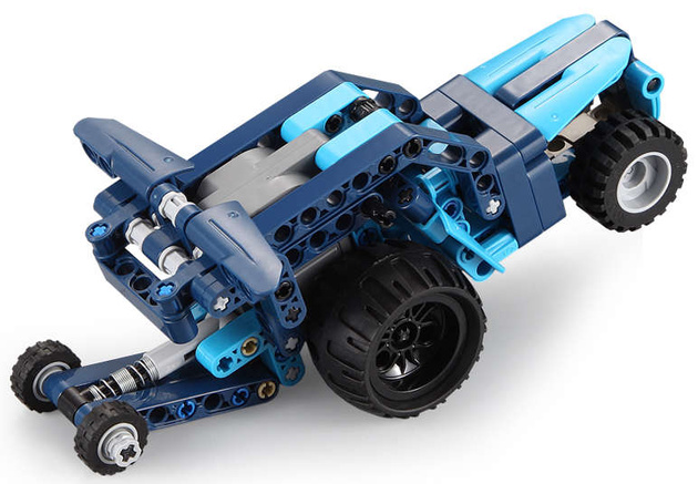 OUTLET Klocki CaDA 6w1 zestaw klocków konstrukcyjnych Blue Phantom Niebieski pojazd kaskaderski 509 elementów Samochód Auto Motor Motocykl Napęd pull-back STEAM USZKODZONE OPAKOWANIE