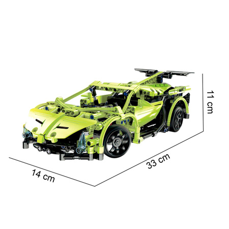 OUTLET Klocki konstrukcyjne CaDA Zdalnie sterowane auto 32 cm Samochód zielony Sportscar 453 elementy RC USZKODZONE OPAKOWANIE