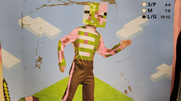 OUTLET Minecraft strój karnawałowy dla chłopca Zombie Pigman kostium przebranie 134-146 cm (10-12 lat) USZKODZONE OPAKOWANIE
