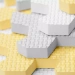 OUTLET Mata piankowa puzzlowa Luno żółto-szare 30 elementów WADLIWA