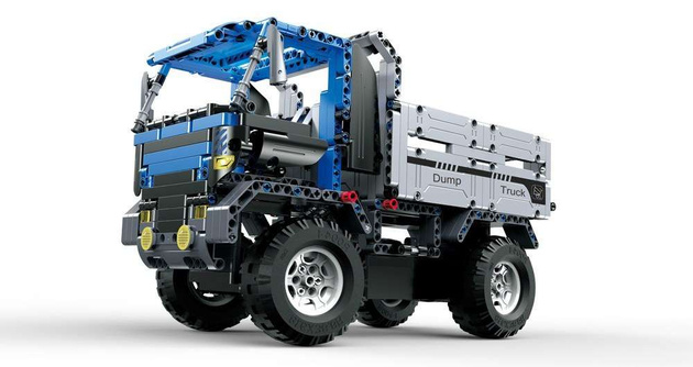 OUTLET Klocki konstrukcyjne CaDA Hi-Tech Zdalnie Sterowana Wywrotka Niebieska Ciężarówka 37 cm Dump Truck Pojazd budowlany 638 elementów USZKODZONE OPAKOWANIE