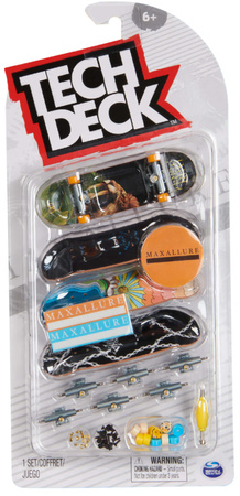 OUTLET Fingerboard Zestaw Deskorolki 4pak Do Złożenia Maxallure Jahn Perez + akcesoria Tech Deck USZKODZONE OPAKOWANIE