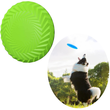 Frisbee Dysk Latający Do Łapania Zabawka Do Aportowania Talerz Spodek Zielony 18 Cm