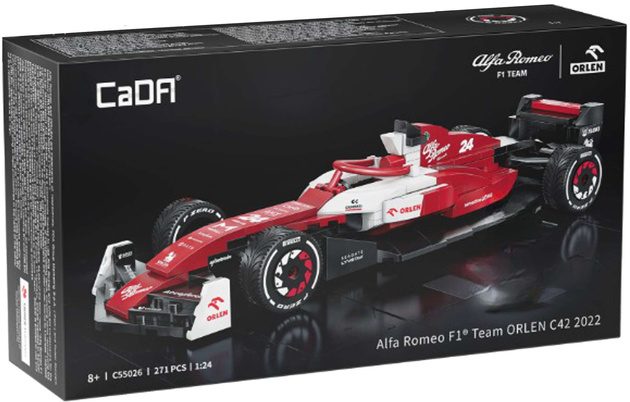 OUTLET Klocki konstrukcyjne CaDA samochód wyścigowy czerwona wyścigówka Alfa Romeo F1 Team ORLEN C42 Formuła 1 pojazd auto 271 elementów USZKODZONE OPAKOWANIE
