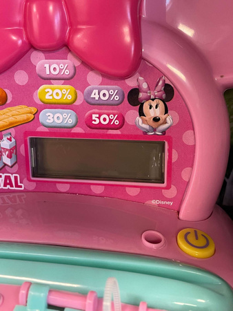 Elektroniczna kasa Myszki Minnie z kalkulatorem USZKODZONE OPAKOWANIE
