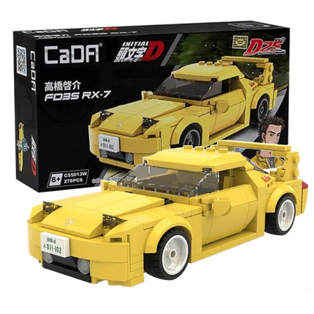 OUTLET Klocki Konstrukcyjne CaDA Double Eagle Race Car Samochód Mazda FD35 RX-7 żółte auto 278 el USZKODZONE OPAKOWANIE