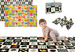 OUTLET Humbi Gruba Mata Edukacyjna 2w1 z pianki XPE 180x120 polski alfabet kontrastowe obrazki USZKODZONA