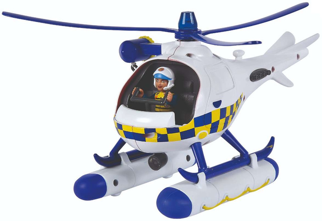 OUTLET Strażak Sam Helikopter policyjny Wallaby światło/dźwięk + figurka USZODZONE OPAKOWANIE