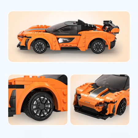 OUTLET Klocki konstrukcyjne CaDA Zdalnie sterowany samochód Blaze Car Pomarańczowe auto wyścigowe Pojazd sportowy RC Dual Mode 295 elementów USZKODZONE OPAKOWANIE