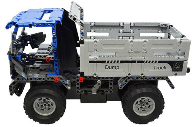 OUTLET Klocki konstrukcyjne CaDA Hi-Tech Zdalnie Sterowana Wywrotka Niebieska Ciężarówka 37 cm Dump Truck Pojazd budowlany 638 elementów USZKODZONE OPAKOWANIE