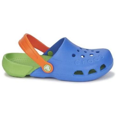 Crocs Kids Electro Sea Blue Lime Niebieskie-zielone klapki dla dzieci 