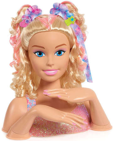 Lalka Głowa do stylizacji czesania włosów Barbie Tie-Dye Fryzjer Manicure paznokcie+ akcesoria