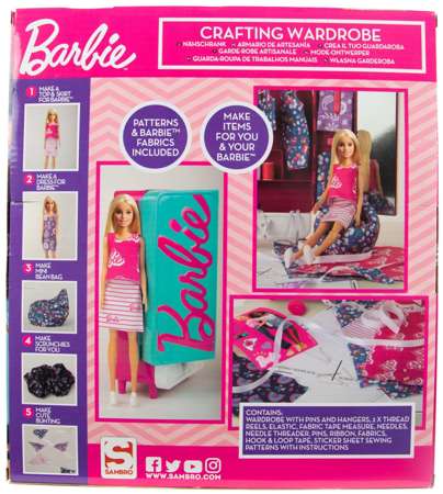 Sambro Barbie Crafting Wardrobe różowa Garderoba z Lalką