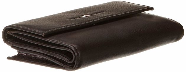 Skórzany portfel damski Tommy Hilfiger oryginalny ciemno-brązowy