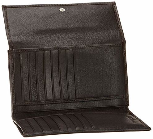 Skórzany portfel damski Tommy Hilfiger oryginalny ciemno-brązowy