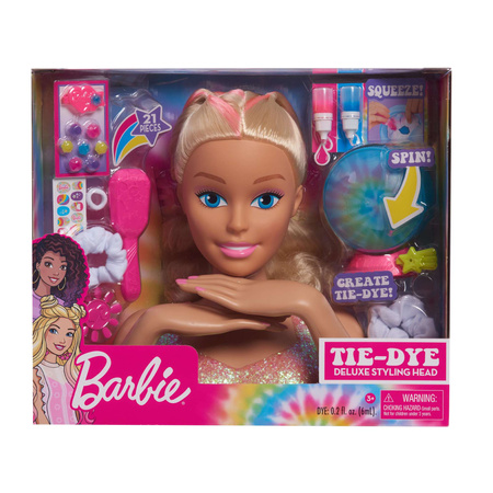Zestaw 2W1 Lalka Głowa do stylizacji czesania włosów i paznokci Kalendarz Adwentowy Barbie Tie-Dye Fryzjer Manicure + akcesoria