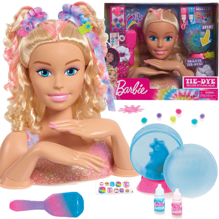 Zestaw Lalka Głowa do stylizacji czesania włosów Barbie Narzędzia Fryzjerskie dla dzieci Tie-Dye Fryzjer Manicure paznokcie + akcesoria