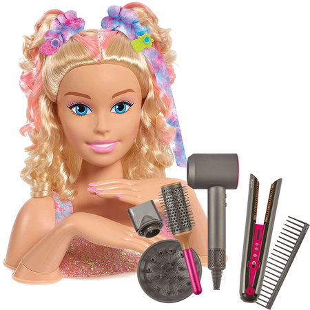 Zestaw Lalka Głowa do stylizacji czesania włosów Barbie Narzędzia Fryzjerskie dla dzieci Tie-Dye Fryzjer Manicure paznokcie + akcesoria