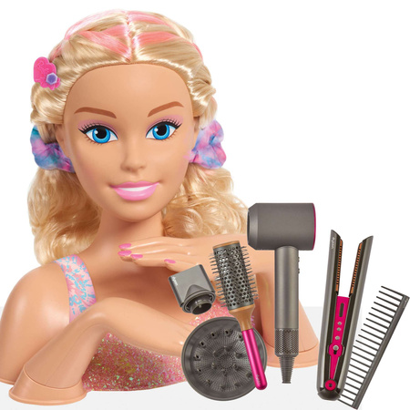 Zestaw Lalka Głowa do stylizacji czesania włosów Barbie Narzędzia Fryzjerskie dla dzieci Tie-Dye Fryzjer Manicure paznokcie + akcesoria